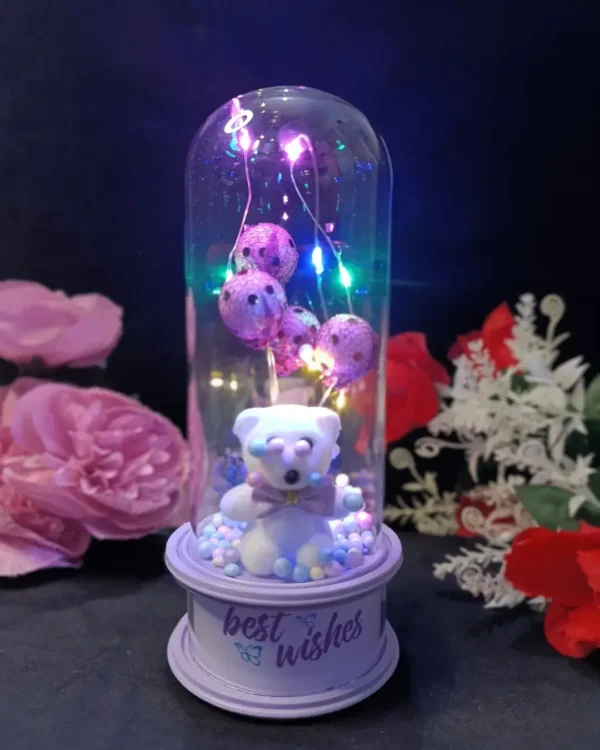 Best Wishes LED Teddy Bear Dome – A Charming LED Gift Display