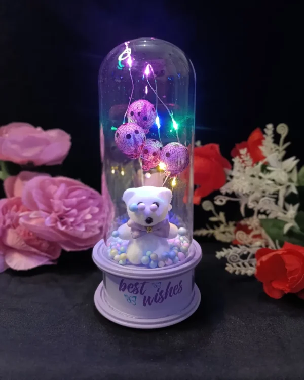 Best Wishes LED Teddy Bear Dome – A Charming LED Gift Display